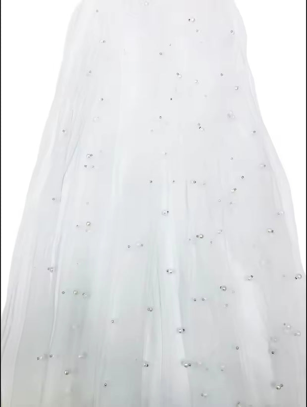 Tulle with pearls